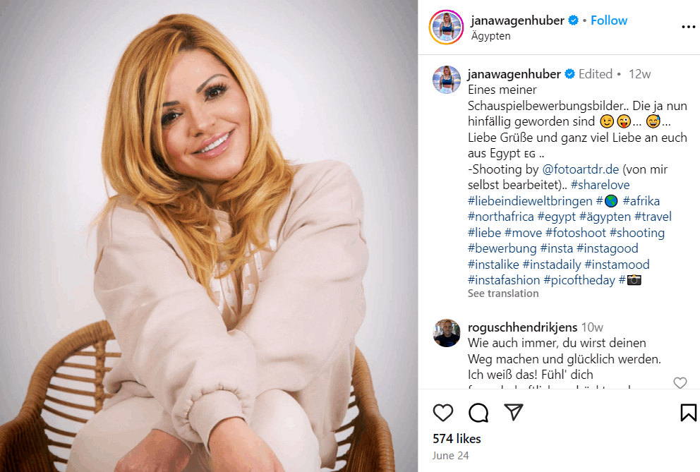 Jana Wagenhuber Vermögen: Partner, Alter, Kinder, Eltern, Größe Jana Wagenhuber Vermögen: Partner, Alter, Kinder, Eltern, Größe