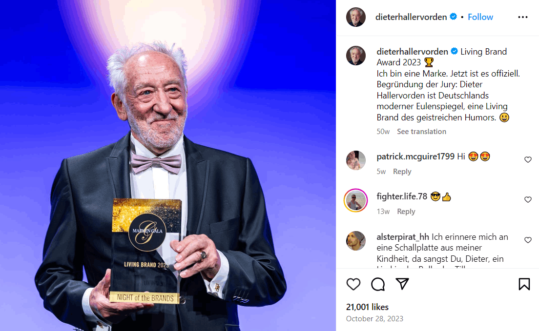Dieter Hallervorden Alter: Größe, Kinder, Partner, Eltern, Vermögen Dieter Hallervorden Alter: Größe, Kinder, Partner, Eltern, Vermögen