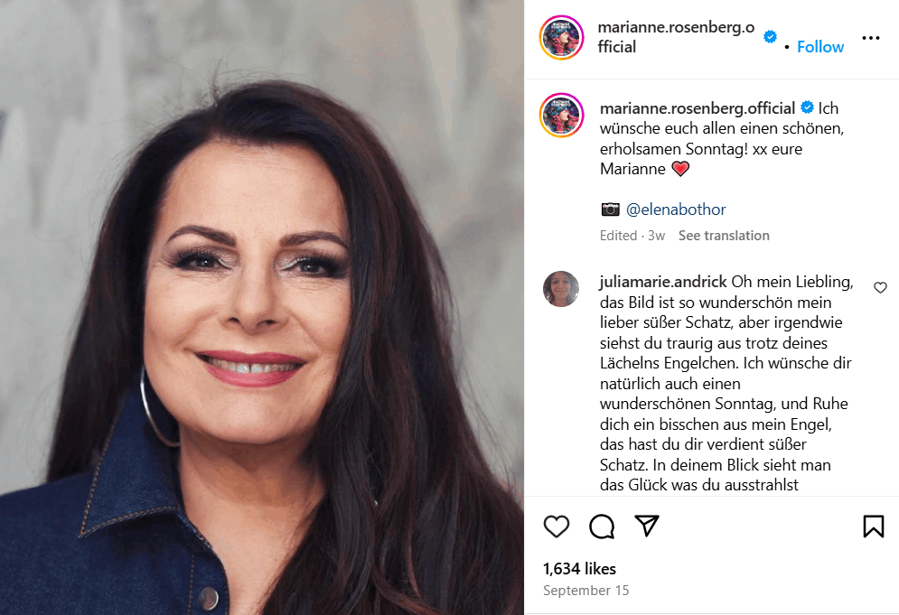 Marianne rosenberg tochter: Vermögen, Alter, Eltern, Partner Marianne rosenberg tochter: Vermögen, Alter, Eltern, Partner