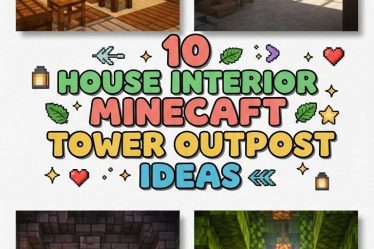 10 Charming House Interior Minecraft Tower Outpost Ideas