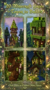 20 Minecraft Green Tower to Build