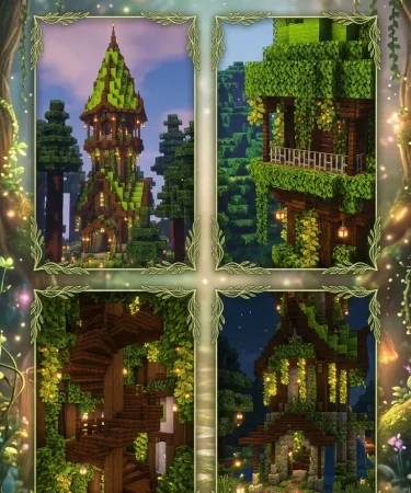 20 Minecraft Green Tower to Build